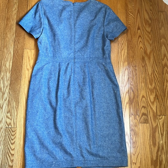 BANANA REPUBLIC Wool-Blend Flannel Sheath Dress in Light Blue 14 - Picture 7 of 10